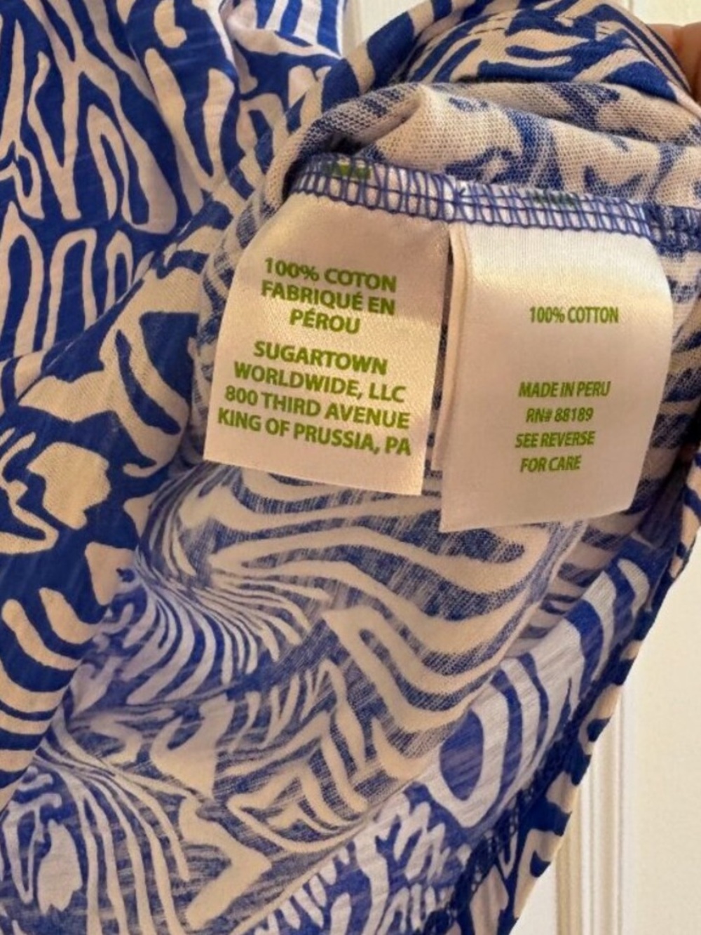 Lilly Pulitzer Etta Scoop Neck Top in Martinique Blue Zee Bebe Womens Small - Picture 13 of 14